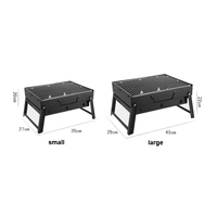 Barbecue portable pliable à charbon de bois, barbecue de table en acier inoxydable pour la cuisine en plein air, le camping