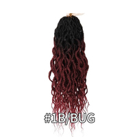 Faux Locs Crochet Hair 24 pollici Goddess Queen Morbidi Dreadlock Ricci Sintetici Estensioni Treccine Fibra Proteica Doppia Trama a Macchina