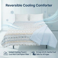 Couverture rafraîchissante imprimée double couche en gaze, couette réversible respirante en nylon et élasthanne pour les personnes ayant chaud la nuit et les sueurs nocturnes