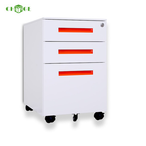 Lemari Kantor Bergerak Modern dari Logam dengan 3 Laci, Kunci, dan Penyimpanan yang Dapat Dipindahkan untuk Perabot Rumah - Product Image 3