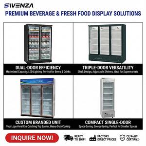 Réfrigérateur commercial Visicooler à trois portes, réfrigérateur vertical pour boissons, réfrigérateur de grande capacité - Product Image 2