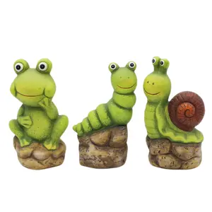 공장 도매 정원 동물 개구리 웜 달팽이 귀여운 세라믹 정원 야외 장식 장식