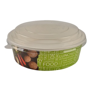 32oz 42oz PLA / PE papier de revêtement kraft saladier jetable bol à salade à emporter avec couvercle - Product Image 6