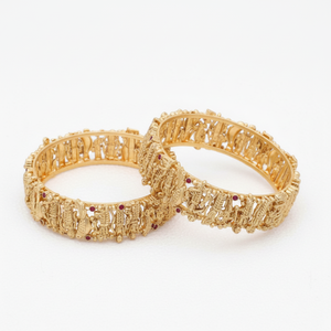 <b>Gold</b> Plated Pota Stone Fine <b>Bangle</b> <b>Set</b> 10581174DP_2.8 - Product Image 2