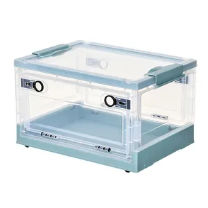 Folding Toy Storage Transparent Airtight Plastic Containers Home Organizer Storage Box with Lids