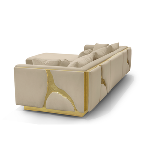 Sofá de Lujo de Arena de Río Jinshan para Sala de Estar, Moderno, de Alta Gama, Diseño Recto, Conjunto de Muebles para Villa - Product Image 4