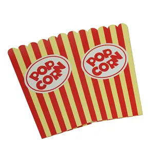 पॉपकॉर्न बॉक्स बैग विंटेज रेट्रो डिज़ाइन लाल सफेद रंग की नॉस्टैल्जिक कार्निवल धारियां जैसे पॉपकॉर्न बैग पॉपकॉर्न टब