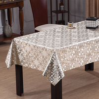 Nappe en PVC métallique mosaïque argentée RNPT avec support tissé, imperméable et facile à nettoyer pour table de cuisine