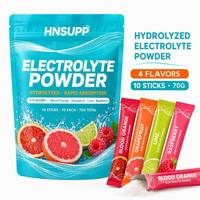 Venta al por mayor de fábrica: Sobres de polvo de electrolitos, 4 sabores (Naranja Sanguina, Pomelo, Lima, Frambuesa), Marca Privada, Nutrición Deportiva