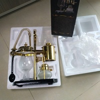 Nouvelle conception, couleur or, machine à café à siphon royal, cafetière belge, cafetière à siphon sous vide