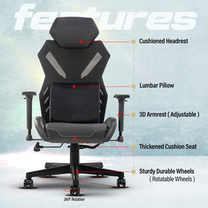 <span class=keywords><strong>Fauteuil</strong></span> d'ordinateur <span class=keywords><strong>de</strong></span> <span class=keywords><strong>bureau</strong></span> en mousse à mémoire 3D en maille respirante Chaise <span class=keywords><strong>de</strong></span> jeu en maille ergonomique multi-usages bon marché avec siège réglable - Product Image 3