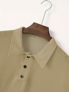 Polo respirant en tissage gaufré-Matériau doux et extensible pour un confort toute la journée, idéal pour le sport, le bureau décontracté - Product Image 6