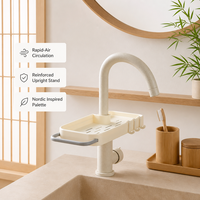 Support de rangement pratique pour robinet, organiseur d'évier de salle de bain, unité de rangement pour savon et éponge de cuisine