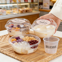 Bol à Açaï Personnalisé 8oz-32oz, Seau à Yaourt et Fruits, Bol en Plastique avec Impression de Logo, Gobelet en Plastique avec Couvercle Dôme ou Plat