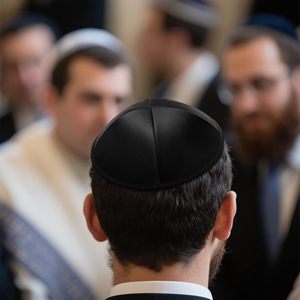 Kippa en satin Étoile <span class=keywords><strong>de</strong></span> David pour Hanouka, vente en gros, pour hommes et femmes, Yarmulke Kippot, <span class=keywords><strong>chapeau</strong></span> juif pour cérémonie, souvenir avec clip - Product Image 5
