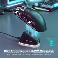 Souris de jeu Trackball ATTACK SHARK X11 RGB avec station de charge magnétique, filaire/2.4G/BT, 22K DPI, ultralégère 59g, 5 boutons, DPI réglable