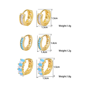 Pendientes de Aro de Lujo con Perlas y Circonitas Azules, Bañados en Oro de 21k, Estilo Dubái, para Mujer, Ideales para Eventos y Fiestas - Product Image 6