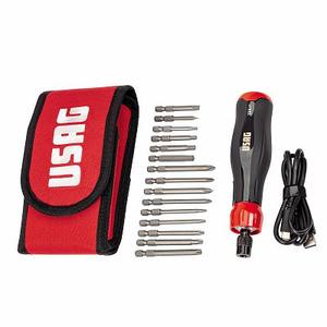 Destornillador Eléctrico Profesional Usag de 250 mm, IP54, 900 rpm, con Juego de Puntas - Product Image 1