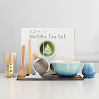 Ensemble d'outils pour la cérémonie du thé Matcha japonais, kit Matcha complet, bol en céramique, fouet en bambou, design classique, boîte cadeau écologique de qualité supérieure