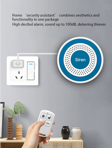 Alarma <span class=keywords><strong>Audible</strong></span> y Visual Interior PGST, DC5V 1000mAh, Inalámbrica RF433, Alarma de Luz, Sirena de Advertencia con Luz Estroboscópica - Product Image 5