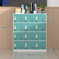 Armoire casier métallique 12 portes, structure démontable, rangement de bureau peu encombrant pour vêtements de travail et effets personnels du personnel