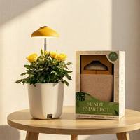Kotak Hadiah Berisi Pot Tanaman Self Watering dengan Lampu LED 5W, Timer Otomatis 16/8 Jam, Penutup Lampu Ramah Lingkungan yang Dapat Disesuaikan Tingginya