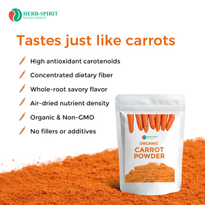 مسحوق جزر عضوي مجفف بالتجميد 50 جرام، مسحوق خضروات مجفف، مسحوق عصير جزر طبيعي - Product Image 3