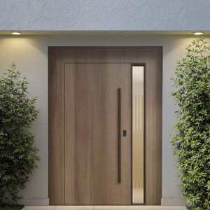 Porte pivotante d'<span class=keywords><strong>entrée</strong></span> de villa au design moderne Porte d'<span class=keywords><strong>entrée</strong></span> extérieure pivotante en bois massif et acier avec verre MDF pour l'<span class=keywords><strong>extérieur</strong></span> - Product Image 1