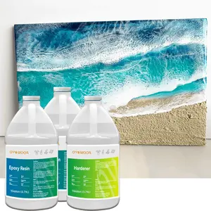 راتنج إيبوكسي زجاجي سائل وتصلب أفضل راتينج إيبوكسي لطلاء السطح من ألياف الكربون إطار شاطئ راتنج بتصميم فني