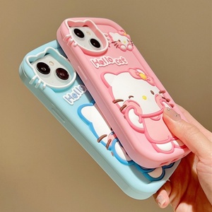 เคสโทรศัพท์ลายการ์ตูน 3 มิติ ซิลิโคน Hello Kitty น่ารัก กันกระแทก ป้องกันรอยนิ้วมือ สำหรับ 17 Pro Max ฝาหลังยางนิ่ม - Product Image 3