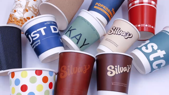 Factory Customised Coffee Paper Cups Disposable Hollow Cups Thickened ...