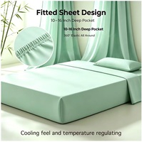 Ensemble de housse de couette en bambou écologique 300tc - Motif uni, durable et respirant, ensemble de literie pour la maison toute saison