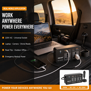 <span class=keywords><strong>Inverter</strong></span> per Auto Professionale, Adattatore Caricabatterie DC <span class=keywords><strong>12V</strong></span> <span class=keywords><strong>a</strong></span> AC <span class=keywords><strong>220V</strong></span>, Caricatore per Notebook e Dispositivi Mobili - Product Image 3