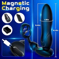 Masturbateur télescopique vibrant, plug anal, masseur de prostate, stimulation du point G, anneau de blocage du sperme, jouets sexuels anaux pour adultes