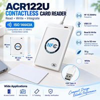 Lecteur-graveur NFC ACR122U 13,56 MHz ISO14443A USB 2.0 CCID Plug and Play ABS Compact pour la programmation de cartes de contrôle d'accès