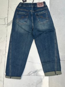 Jeans Larghi <span class=keywords><strong>Taglie</strong></span> <span class=keywords><strong>Forti</strong></span> per Donna, Jeans a <span class=keywords><strong>Vita</strong></span> Alta Stile Mom <span class=keywords><strong>con</strong></span> Fascia Elastica - <span class=keywords><strong>Pantaloni</strong></span> <span class=keywords><strong>in</strong></span> Denim Blu - Product Image 2