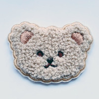 En gros, Patchs thermocollants en chenille moelleuse et adorables, avec broderie lapin et étiquette jacquard effet serviette, pour accessoires vestimentaires pour enfants