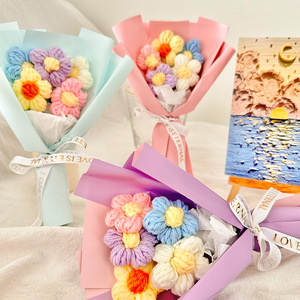 Groothandel Creatieve Gebreide Gehaakte Bloemen Boeket Voor Moederdag Valentijnsdag Cadeau Kitting Amigurumi Bloem Home Decoraties - Product Image 2