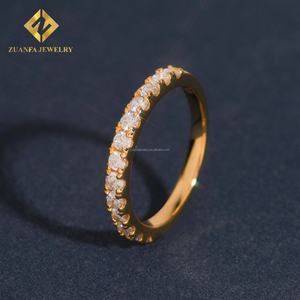 Anillo de Compromiso de Plata de Ley 925 Chapado en Oro de 18k con Moissanita VVS, Joyería Nupcial, Regalo de Navidad para Mujer - Product Image 3