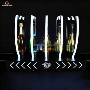 Fonte di fabbrica nuovo Design Led incandescente 5 bottiglie di metallo Rack 5 Led <span class=keywords><strong>Display</strong></span> bottiglia presente per Bar Nightclub - Product Image 5