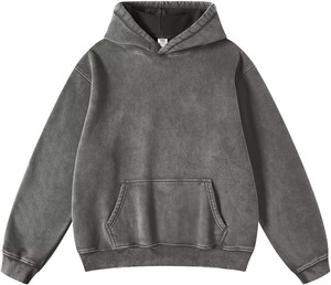 Sweat-shirt unisexe décontracté d'hiver, vintage, lavage délavé, surdimensionné, de haute qualité, 100% coton, design délavé au soleil, imprimé à l'acide, respirant - Product Image 1