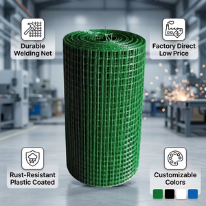 Rouleau de panneau de clôture de jardin vert en PVC, grillage pour poulailler, barrière de protection pour lapins, grillage soudé en PVC durable - Product Image 2