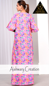Vestido Largo Kaftan de Algodón Estampado para Mujer, Ropa Musulmana Tradicional, Vestido Largo Suave y Cómodo, Venta al por Mayor de Fábrica, Calidad de Exportación - Product Image 2
