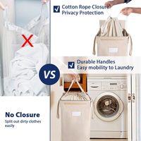 Panier à linge pliable de grande capacité 210L avec poignées panier à linge sale pliable doublures et couvercle amovibles