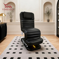 Table de massage électrique de luxe en similicuir noir pour salon de beauté et SPA, idéale pour les esthéticiennes professionnelles