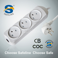 Multiprise Multiprise Multiprise Prise Israélite 3 Voies avec Protection Enfants Max 3500W