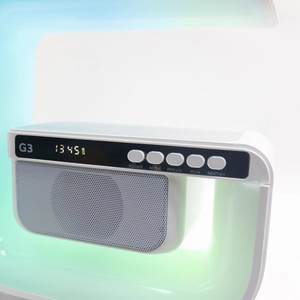 Reloj Retro Colorido G3/XM-G3 4 en 1, Bluetooth, Luz LED de 5W, Estación de Carga Inalámbrica de 15W, Lámpara, Altavoz con Reloj y <span class=keywords><strong>Alarma</strong></span> - Product Image 3