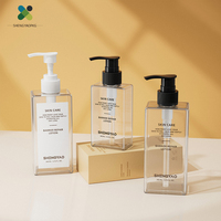 Bouteille transparente en PET avec pompe à lotion pour shampoing, gel douche, après-shampoing, 100 ml, 200 ml, format voyage, emballage pour soins de la peau