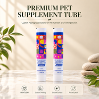 Emballage personnalisé en tube d'aluminium pour pâte nutritionnelle, avec bouchon à vis et tuyau en plastique pour compléments alimentaires pour animaux de compagnie (chats et chiens)