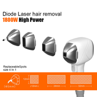 Machine à laser diode Jonte T8pro 3000W/1800W/1200W, taille de spot interchangeable à 4 embouts, épilation rapide 755nm/808nm/940nm/1064nm